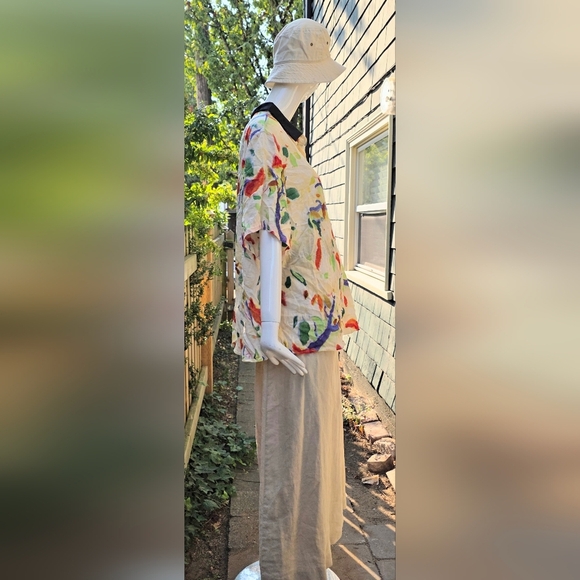 Zanzea Water color Cotton/Rayon Abstract Shirt.  US XL. Lightweight Short Sleeve - Picture 6 of 14